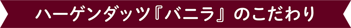 ハーゲンダッツ『バニラ』 のこだわり